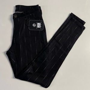 Gingtto Mens Skinny Cninos Stretch Suit Pants Black White Size 28